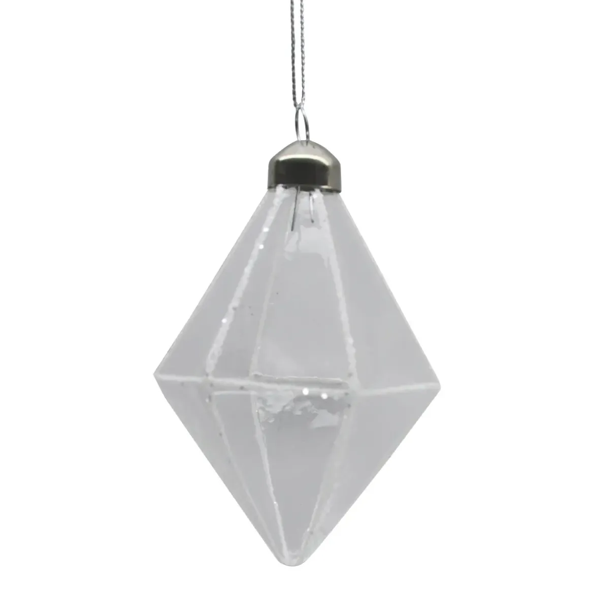 BOULE EN VERRE POLI FOME GEOMETRIQUE ALLONGEE 8CM