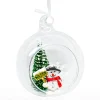 BOULE NOEL BONHOMME NEIGE ET SAPIN D.8CM