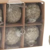 BOULE NOEL D.8CM PERLES ARGENT