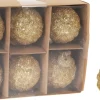 BOULE NOEL D.8CM PERLES DORE