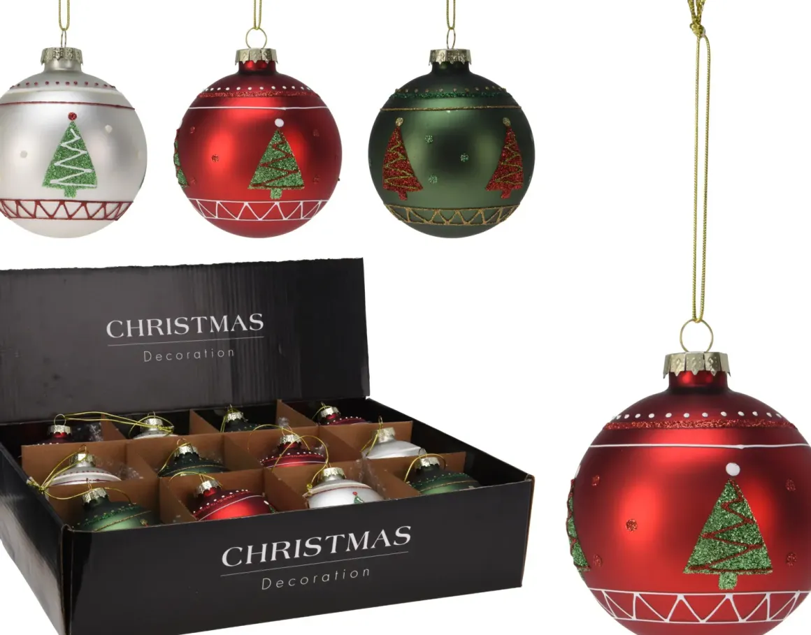 BOULE NOEL D.8CM VERRE