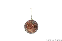 BOULE NOEL D.8CM VERTE ETOILES