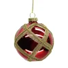 BOULE NOEL VERRE ROUGE VENISE D. 8CM