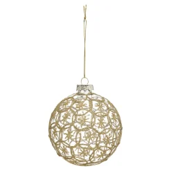 BOULE RONDS ET ETOILES VERRE 10CM