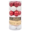 BOULES DE NOEL 6CM 24PCS ROUGE ET BLANC