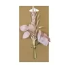 BOUQUET DE ROSE ET AVOINE SECHEE SUR CARTE