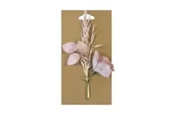 BOUQUET DE ROSE ET AVOINE SECHEE SUR CARTE