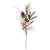 BRANCHE BOUQUET OR ROSE POMME DE PIN 64CM