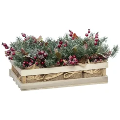 BRANCHE COMPOSITION BAIES ROUGE POT JUTE D.16CM