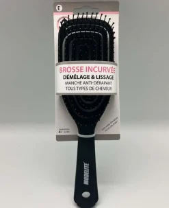 BROSSE COURBEE PICOTS PERLES NOIR MAT
