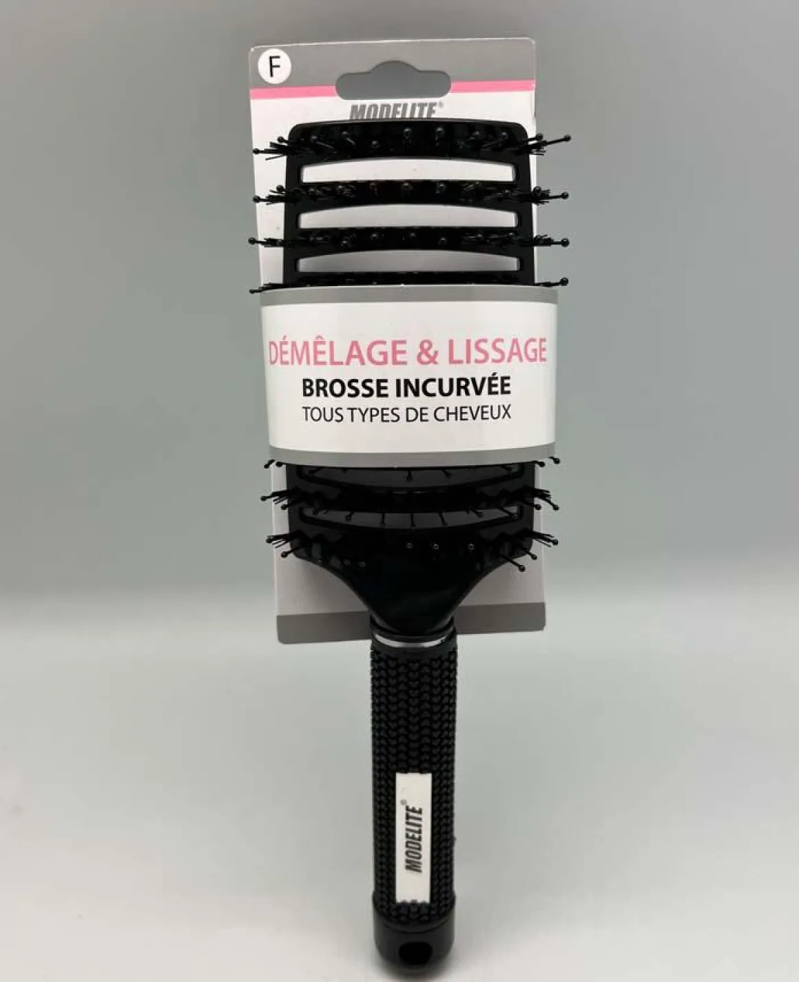 BROSSE COURBEE RECTANGULAIRE PICOT MIXTES NOIR