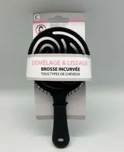 BROSSE COURBEE RONDE PICOTS PERLES NOIR