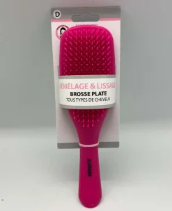 BROSSE PLATE PICOTS PLASTIQUES ROSE