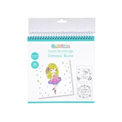 CAHIER DE COLORIAGE 21X21CM 24 PAGES ROMANCE FLEURIE