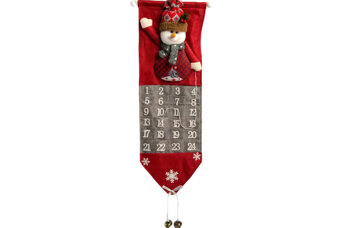 CALENDRIER DE L AVENT BONHOMME DE NEIGE LED 21X65CM