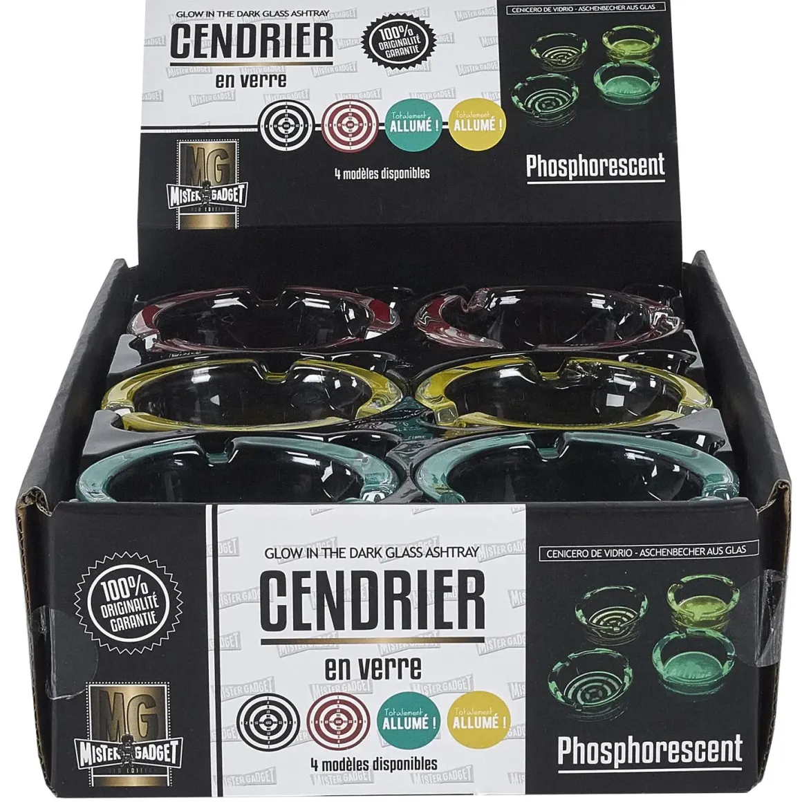 CENDRIER VERRE PHOSPHORESCENT