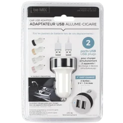 CHARGEUR DOUBLE USB ALLUME CIGARE 3A VOITURE