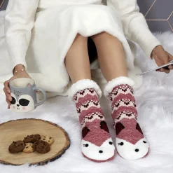 CHAUSSETTES SHERPA RENARD ET RENNE ADULTE