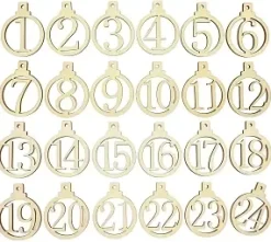 CHIFFRES BOIS CISELE CALENDRIER DE L AVENT X24 PIECES