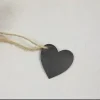 COEUR EN BOIS AVEC CORDELETTE X6 PIECES NOIR