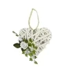 COEUR ROTIN AVEC ROSE ET FEUILLAGE A SUSPENDRE