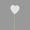 COEUR SUR PIQUE EN BOIS X6 PIECES BLANC