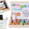 COFFRET BOIS MAGNETIQUE ARDOISE DOUBLE FACE