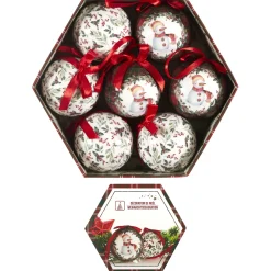 COFFRET 7 BOULES MOTIFS NOEL D.7.5CM