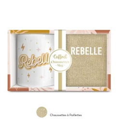 COFFRET MUG CHAUSSETTES PAILLETTES REBELLE