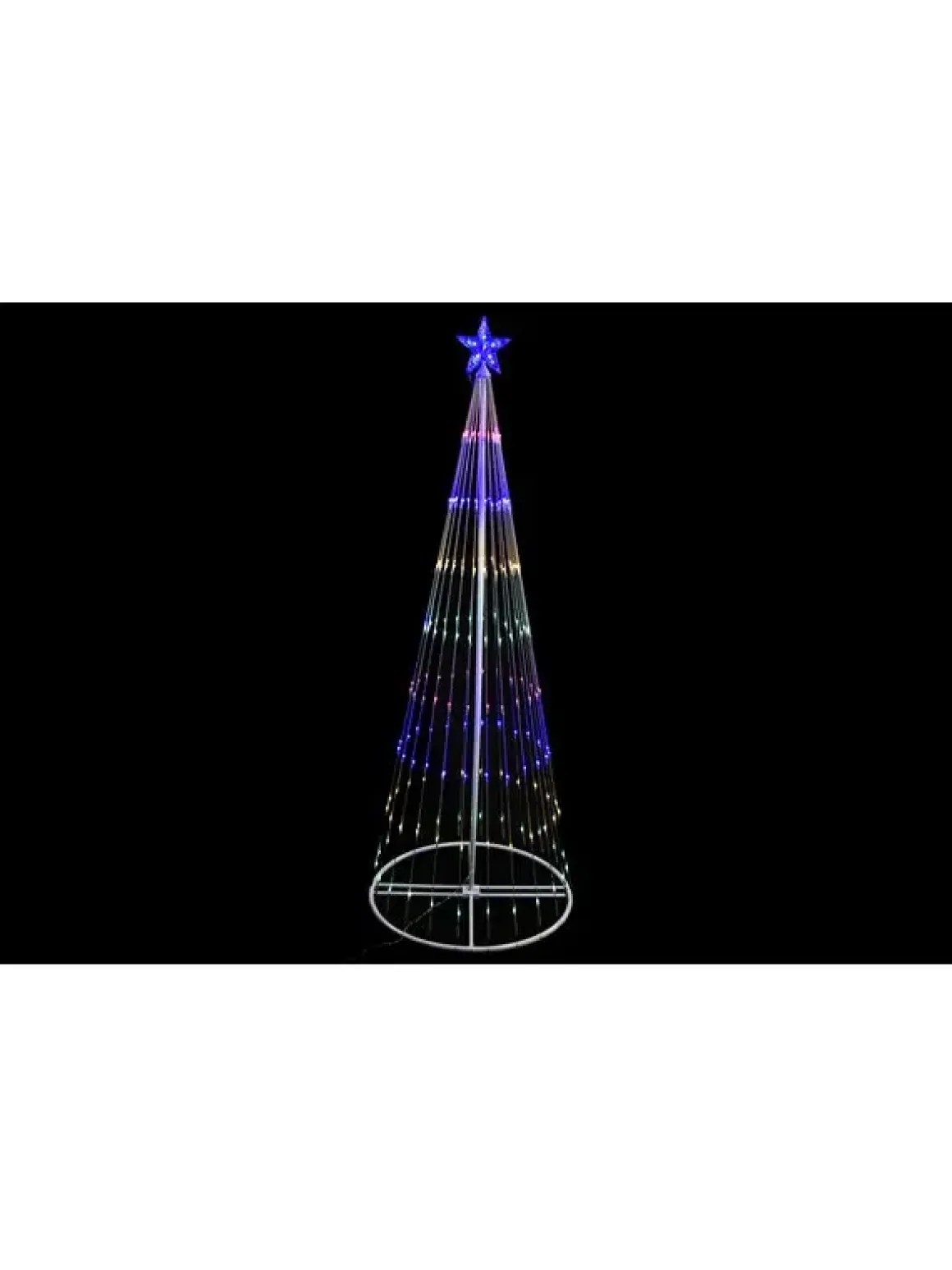 CONE 198 LEDS MULTICOLORE FIL TRANSPARENT 190X70CM