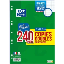 COPIES DOUBLES PERFOREES OXFORD 21X29.7CM X240 PIECES SEYES