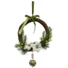 COURONNE BOIS FLEUR SAPIN POMME PIN D.26CM