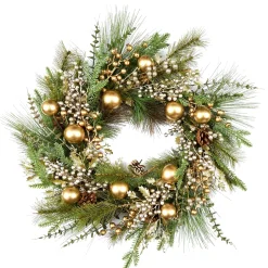 COURONNE DE NOEL PERLES 65CM