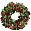 COURONNE GUIRLANDE 40X40X5CM VERT ROUGE
