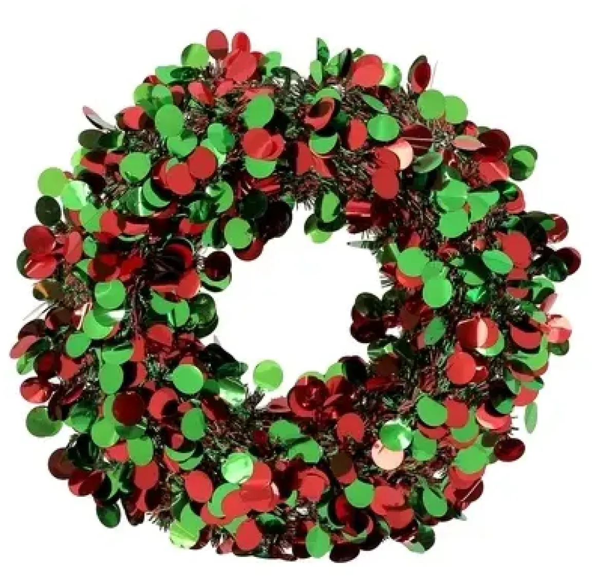 COURONNE GUIRLANDE 40X40X5CM VERT ROUGE