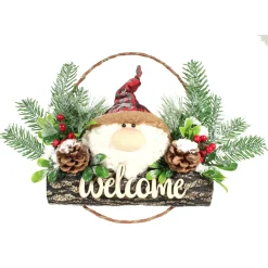 COURONNE TETE PERE NOEL 22X28CM