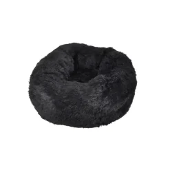 COUSSIN ROND APAISANT FLUFFY 55X25CM NOIR
