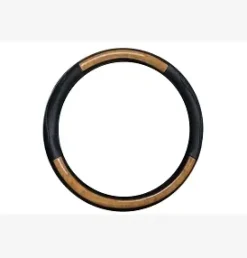 COUVRE VOLANT PVC NOIR ET BOIS BEIGE  D.37 A 39CM
