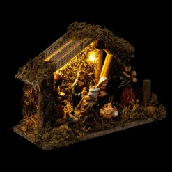 CRECHE DE NOEL LED 7 SANTONS 20X13CM