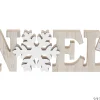 DECO NOEL 10X2.5X22CM BOIS FLOCON BLANC