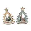 DECORATION A POSER SAPIN VERT BOIS H20.5CM