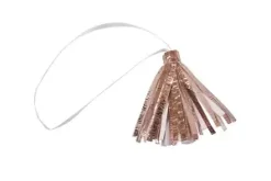 DECOR POMPON EFFET METAL X4 PIECES ROUGE
