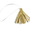 DECOR POMPON EFFET METAL X4 PIECES OR