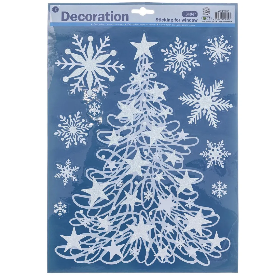 DECO VITRE PAILLETTE BLANC 29X41CM