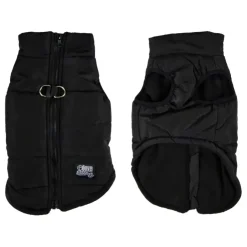 DOUDOUNE MATELASSEE POLAIRE ZIP DORSAL TAILLE L 40CM NOIR