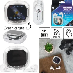 ECOUTEURS SANS FIL AVEC BOITIER TACTILE