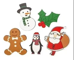 EMBELLISSEMENTS NOEL MOTIFS PERSONNAGES 2 A 3.5CM X10 PIECES
