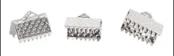 EMBOUTS PLATS ARGENT BRILLANT 6 X10MM X18 PIECES