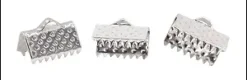EMBOUTS PLATS ARGENT BRILLANT 6 X12MM X12 PIECES