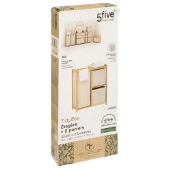 ETAGERE TIDY BOX 1 PANIER A LINGE ET 2 PANIERS DE RANGEMENT